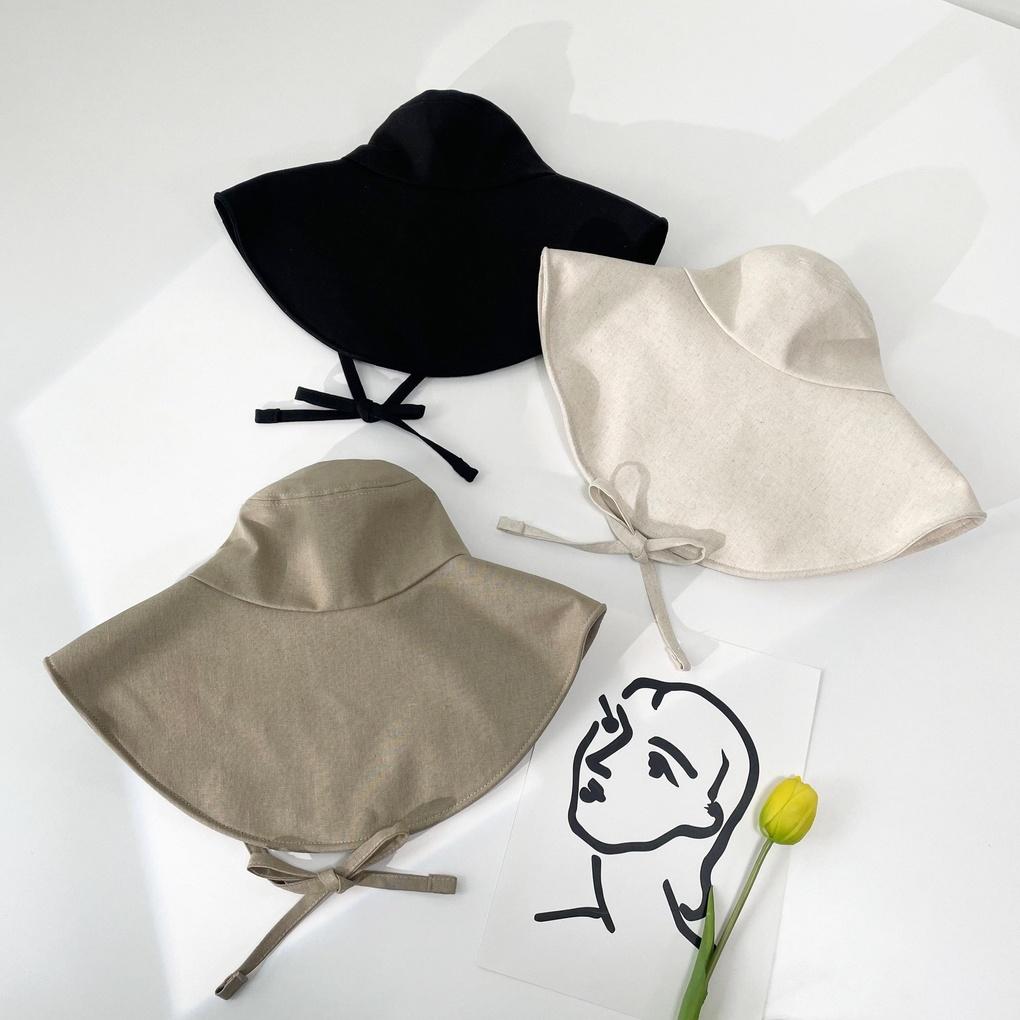 Men's and Women's Daily Bucket Hat Linen Bucket Hat with Wide Brim