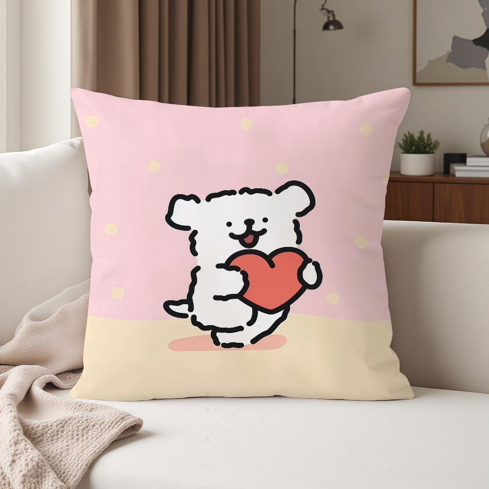 Line Dog M-maltese Pillow Case Suitable For Bedrooms Living Rooms Cars Home Decoration