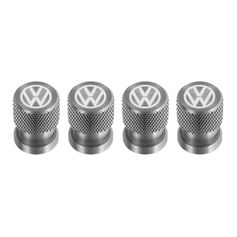 For VOLKSWAGEN VW 4Pcs Car Tire Valve Covers Aluminum Wheel Stem Air Valve Caps For Volkswagen GOLF MK6 Polo Tiguan VW GTI CADDY