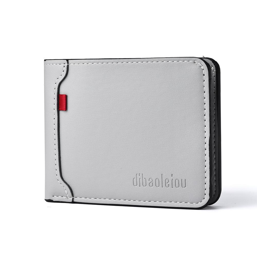 

New PU Leather Retro Men s Wallet Soft Lightweight Multiple Pockets Ultra Thin Slim Wallet Money Clip Credit Card сірий