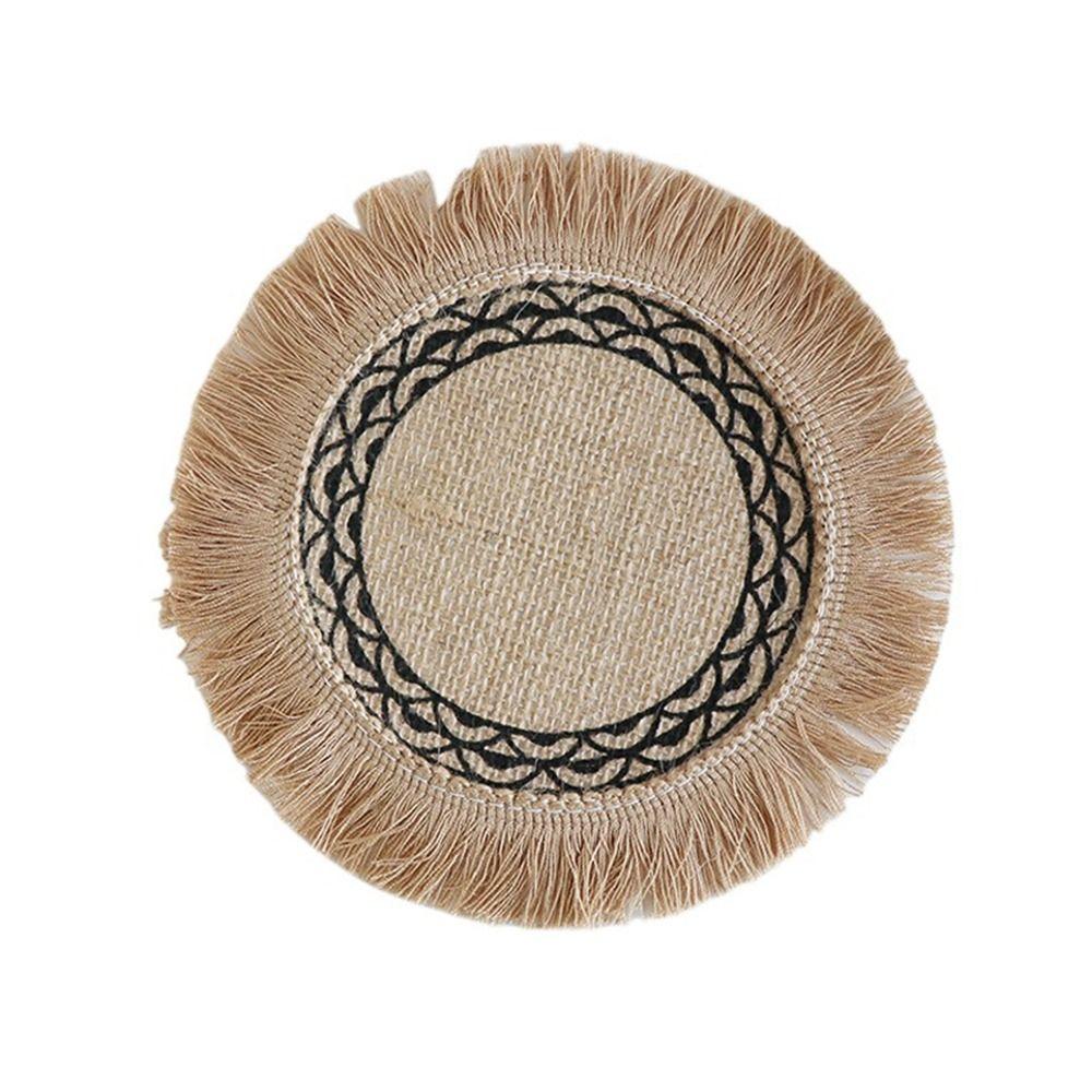 

Нескользящие впитывающие подставки из джута, плетеные джутовые подставки, новая тканая подставка под тарелку, стол Style 6