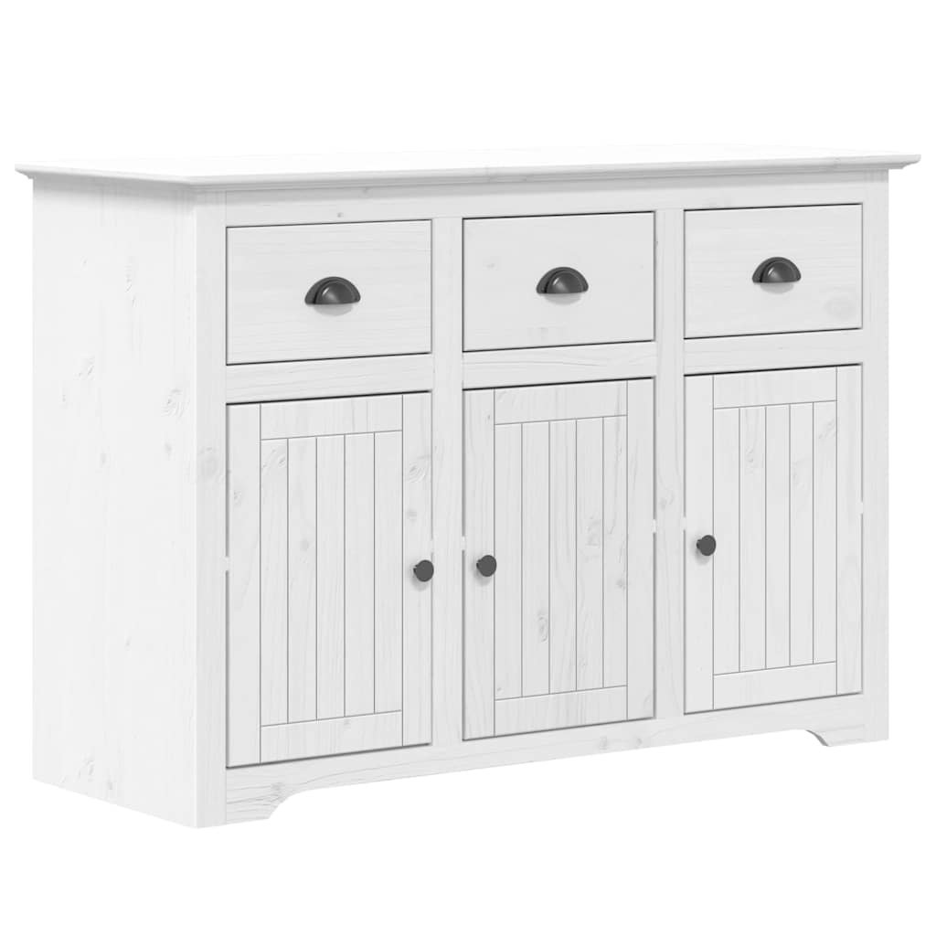Vidaxl Komoda Bodo, Biała, 115,5X44X80 Cm, Lite Drewno Sosnowe