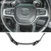 For 1500 Dodge Ram 18+ Carbon Fiber Steering Wheel Frame Trim Cover Accessories