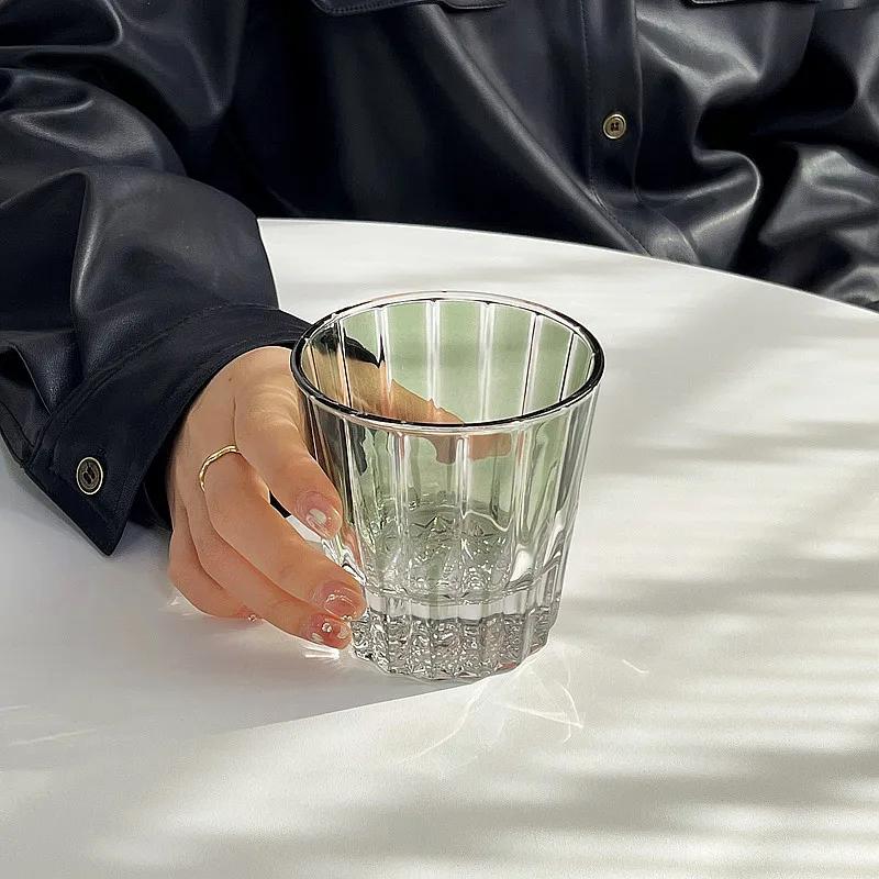 200ml Star Diamond Cut Rock Cup Whisky Cups Household Water Cup Minimalist Style Glass for Bar Party Colored Crystal Glass Cup