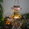 1PC Outdoor Solar Courtyard Lights Iron Bird Feeders Creative Hanging Landscape Camping Lights Feeding Supplies
