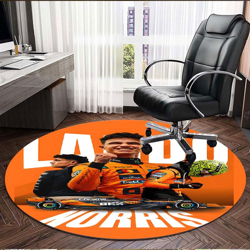 Lando Norris Print Round Rug, Washable Floor Carpet, For Entryway Dorm Laundry Room Office Study, Home Decor Birthday Christmas Gift