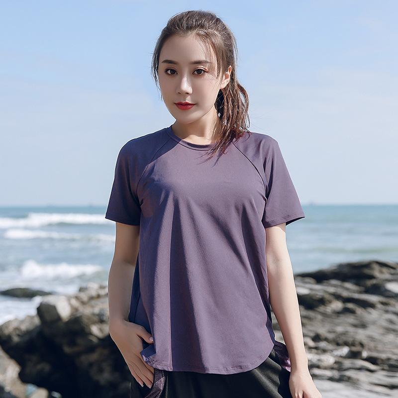Women's Plus Size Yoga Clothing T-shirt Summer Weight Loss Quick Dry Jersey Gym Running Loose Short Sleeve Tops