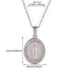 Virgin Mary Pendant With Diamonds Necklace For Women Gold Color Medal Charm Stainless Steel Religious Punk Jewelry Easter Gift