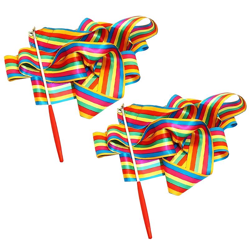 1/2PCS 4 Meter Ribbon High Quality Colorful Gymnastic Rhythmic Streamer Dance Ribbon Sport Performance Prop Party Decoration ZYF