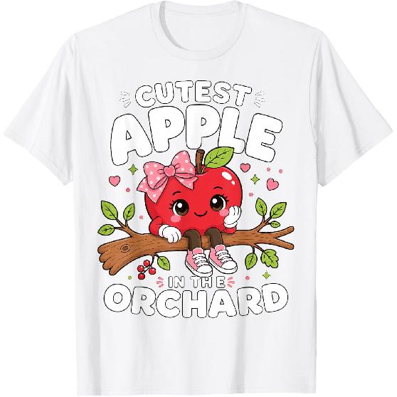 Cutest Apple in The Orchard Cute Apple Picking Season Girl T-Shirt
