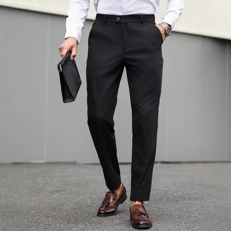 2026 New British Style Men's Trousers Business Casual Pants Versatile Slim-Fit Long Pants