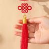 Wood New Year Blessing Hanging Ornament with Tassel Chinese Knot Pendant  Background Wall
