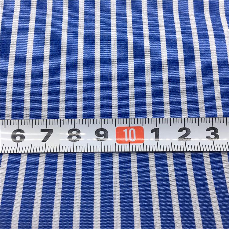 High-Density Yarn-Dyed 50S Cotton Fabric with 0.2CM Stripes for Premium Shirts