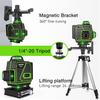 CLUBIONA 4D 16 Linien Laser Level 1PC oder 2PC Li-Ion Batterie Remote Pulse Mode Empfänger Super leistungsstarker grüner Strahl Professioneller Laser