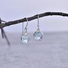 Natural Aquamarine Dangle Earrings Aquamarine Jewelry Briolette Dangle Healing Crystal Earrings Handmade Jewelry Bridesmaid Earrings
