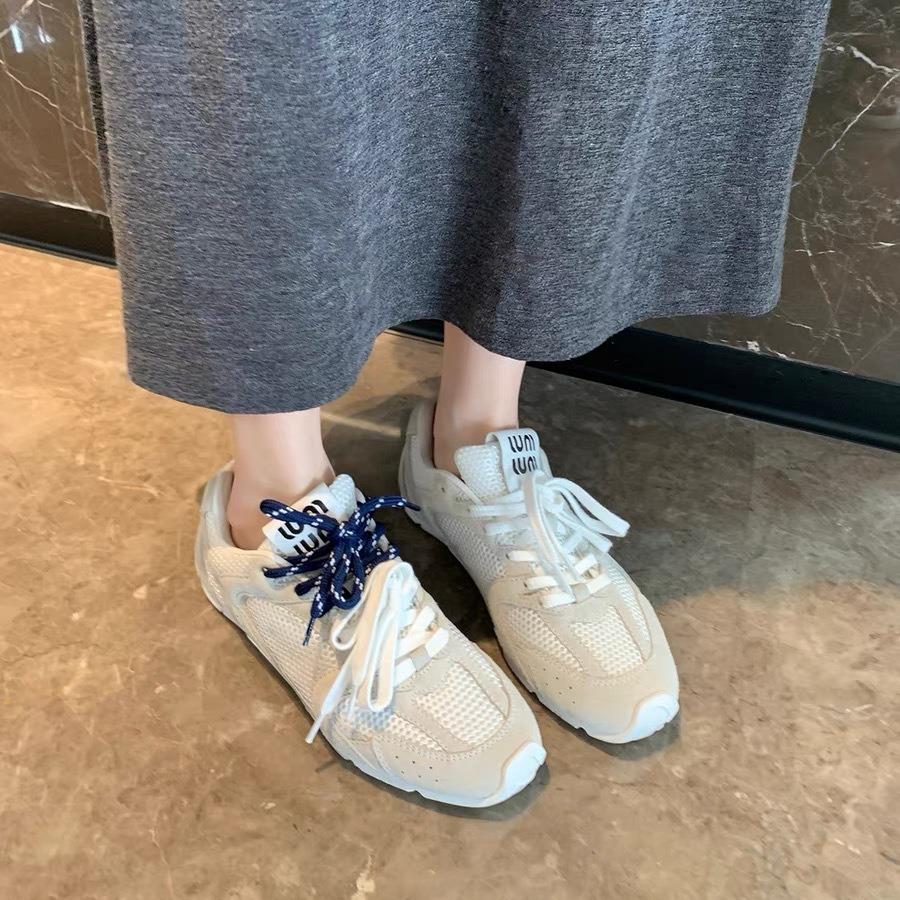 Druemamma London College~ Lær snøresko allsidige pustende avslappet stil flate såler Forrest Gump sko damesportssko