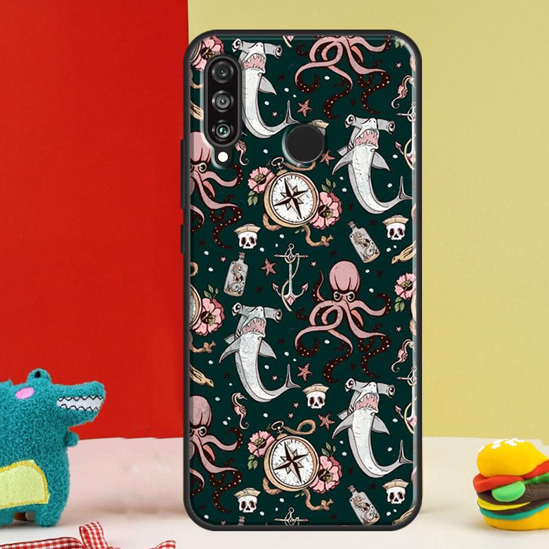 Marine Life Ocean Octopus For Huawei Nova 12i 12s 11i 5T 9 10 SE Y91 Y90 Y60 Y70 Y72 Y61 P60 Pro P20 P40 P30 Lite Case