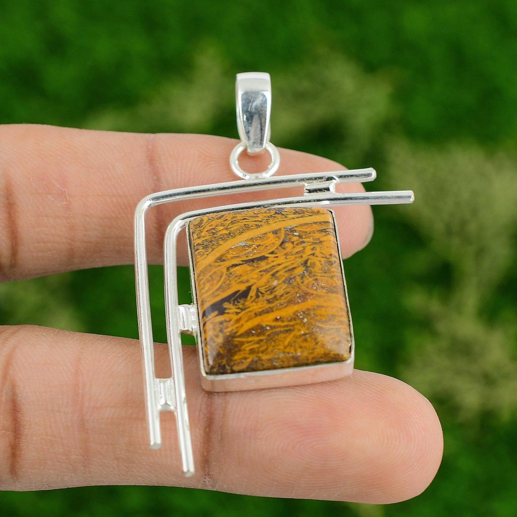 Töchtertag Angebot Sterlingsilber Mariam Jaspis Stein Lünette Neuer Anhänger Schmuck