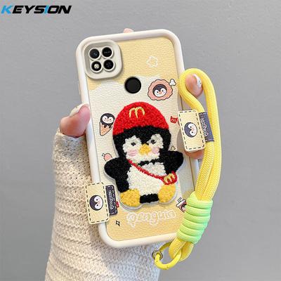 KEYSION Kreslený Roztomilý Plyšový Vyšívaný Kryt pre Redmi 10A 9A 9C so Šnúrkou Silikónový Nárazuvzdorný Kryt na Telefón pre Xiaomi Redmi 9C 10A 9A