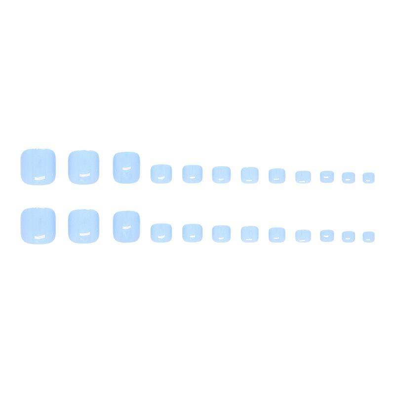 Blue Sweet White Versatile Removable Toenails 24 Pieces