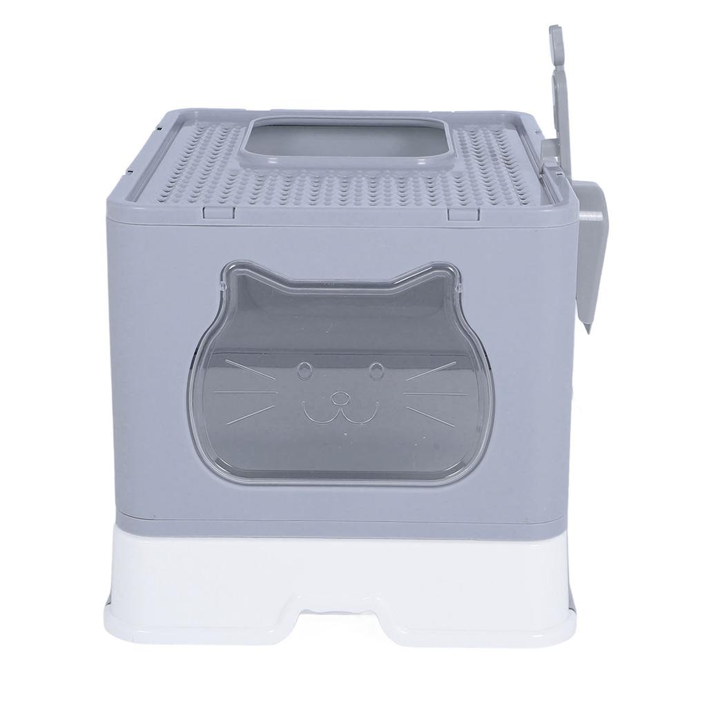 Enclosed Cat Litter Box Anti Splashing Easy to Clean Odor Control Large Top Entry Foldable Kitty Litter Tray with Lid