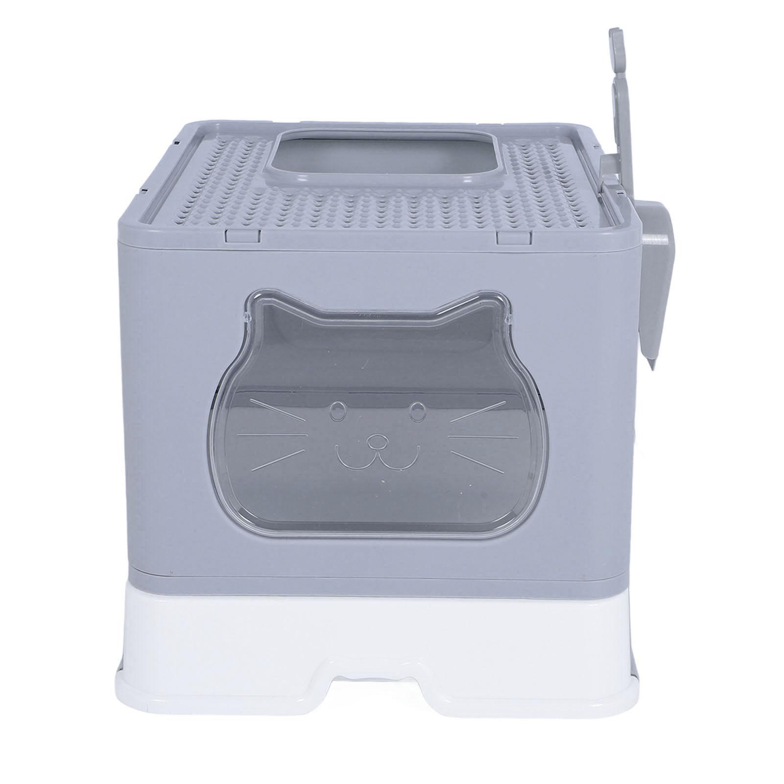 

Enclosed Cat Litter Box Anti Splashing Easy to Clean Odor Control Large Top Entry Foldable Kitty Litter Tray with Lid