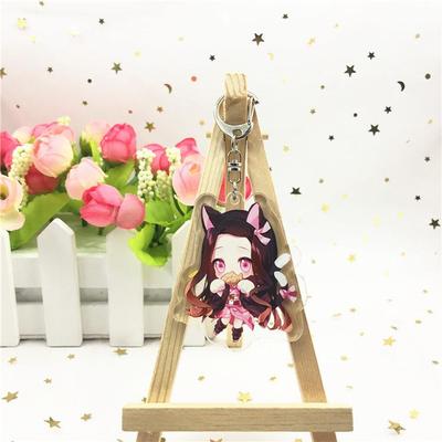 Anime Games Key Rings Demon Slayer Cartoon Character Acrylic Keychain Metal Decoration Accessory Gift Pendant