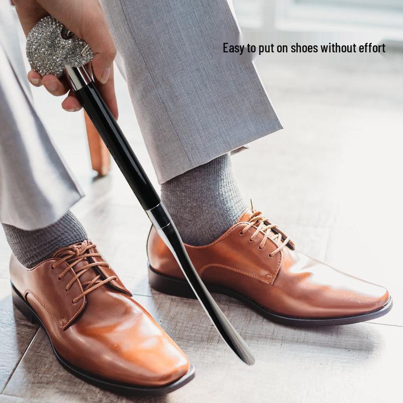 Maximilian Luxury Shoehorn with Metal and Wood Handle for Home or Hotel Use
