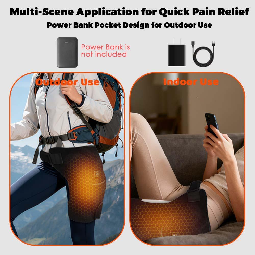 Red Light Infrared Heating and Massage for Hip and Thigh Comfort, 660nm.
