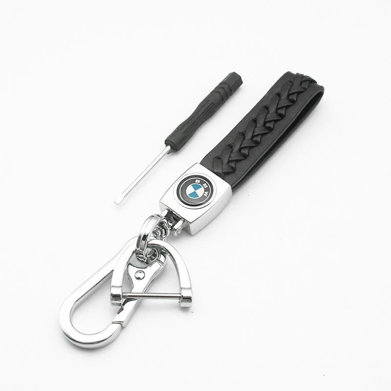 Car 3D Styling Metal Emblem Keychain Leather Woven Badge Key Ring Accessory For BMW M E46 X1 X2 X3 X4 X5 X6 F48 G01 E84 E83 F30 pzcr42