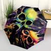 1pc Skulls Flames Automatic Folding Umbrella, Sturdy And Durable Automatic Folding Umbrella with 8 Ribs, Convenient for Outdoor Use199
