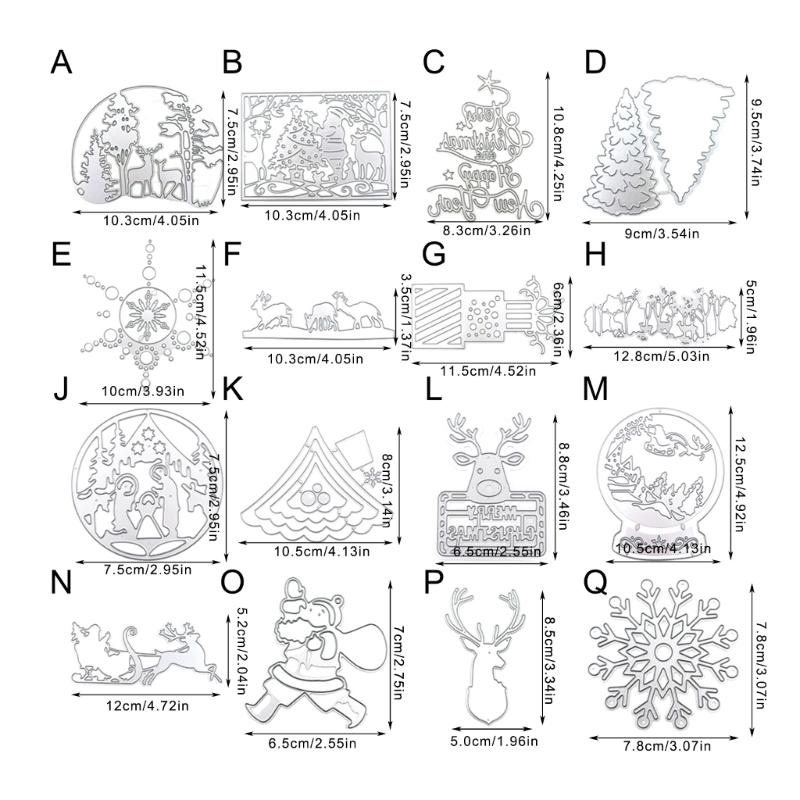 5 Pcs Christmas Tree Cutting Dies Embossings Stencils Christmas Metal Die Cuts for DIY Scrapbooking Card Decoration