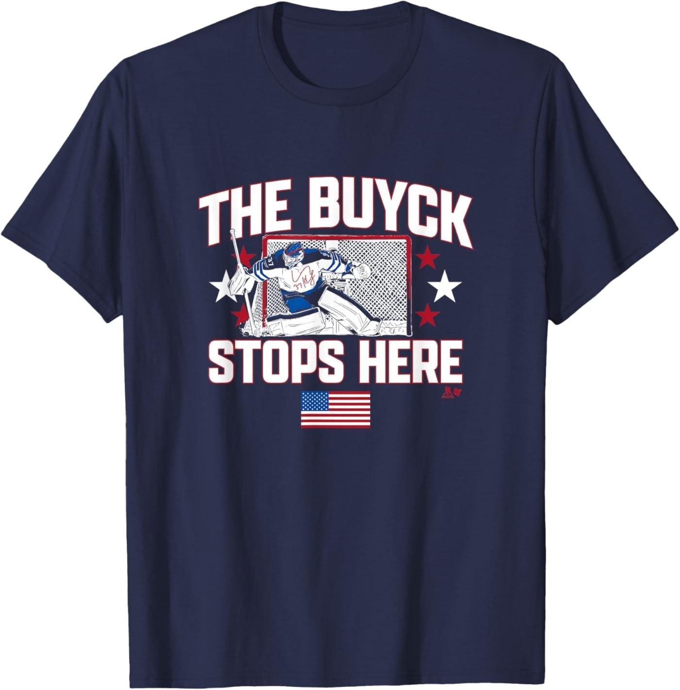 Connor Hellebuyck - The Buyck Stops Here - Pro Hockey T-Shirt S разноцветный