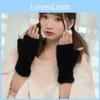 Stylish Womens Knit Faux Cashmere Winter Gloves Thick Warm Half Finger Comfort