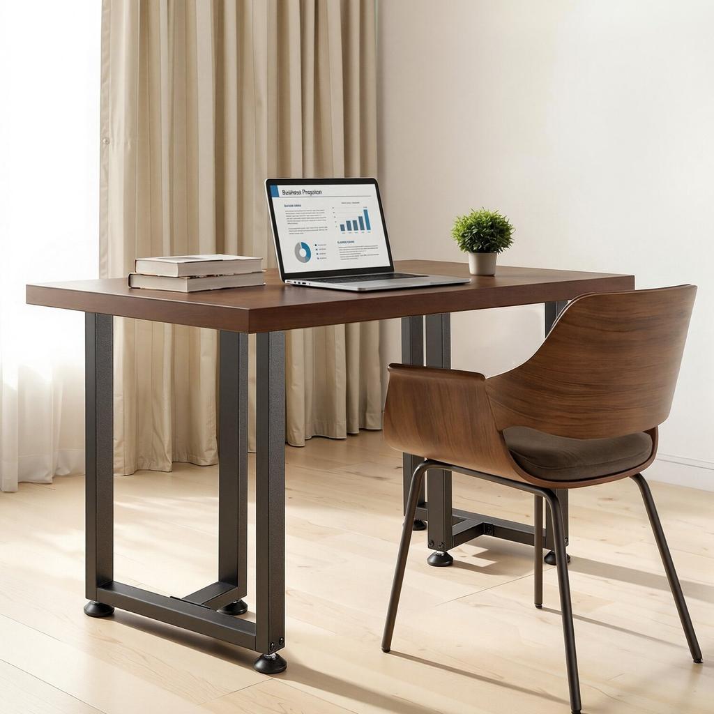 Table Legs, 740 X 450 Mm (H X W) Square T Shape Steel Furniture Legs, Modular Design, Easy Assembly, 1000 Kg Max Load Heavy Duty, for Home Office