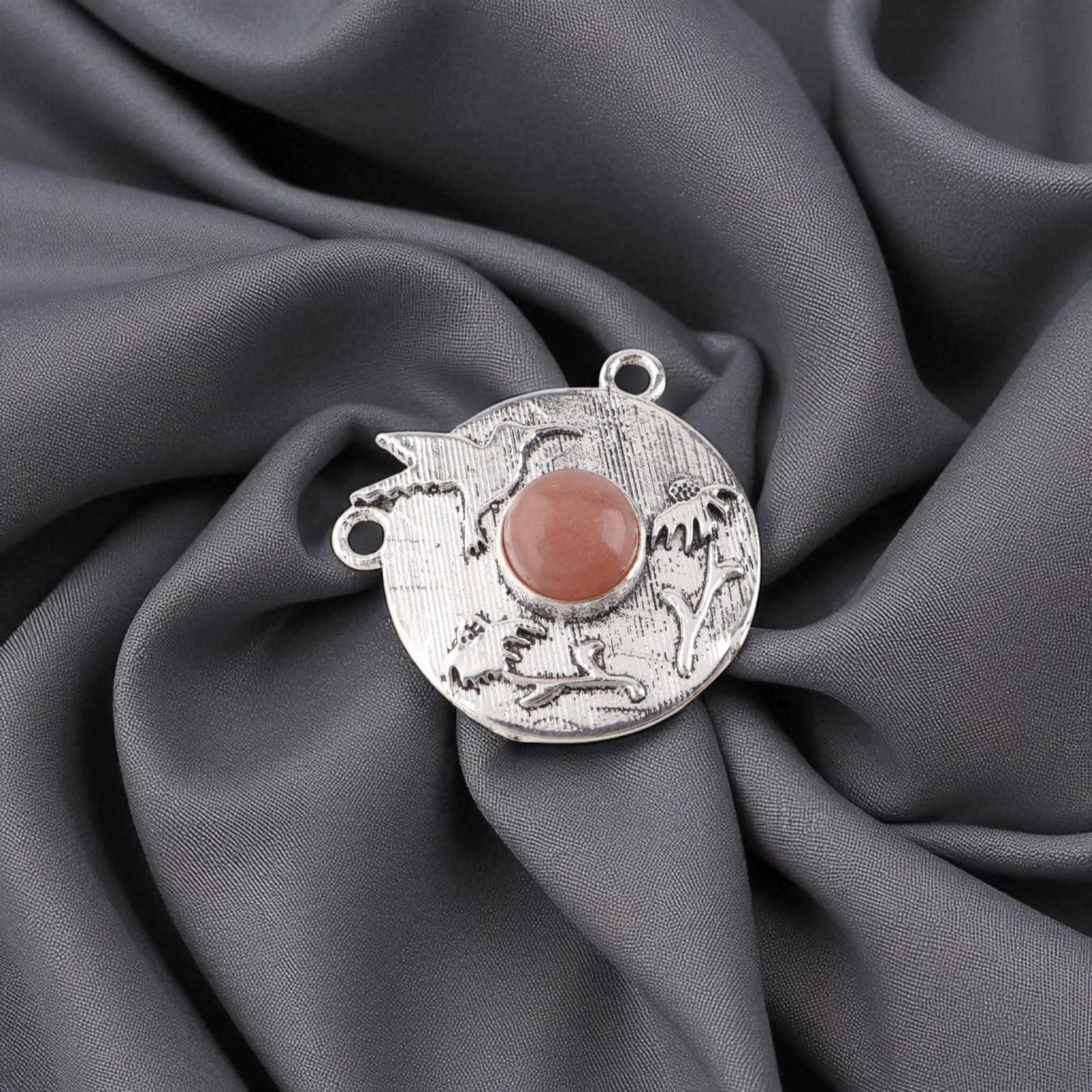 

Персиковый Лунный Камень Драгоценный Камень 925 Стерлинговое Серебро Ювелирные Изделия Ручной Работы Подвеска 0.92 CP-34-25