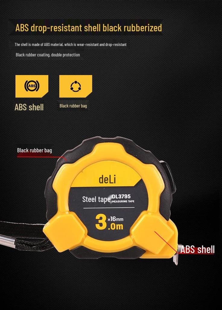 Deli Portable Steel Measuring Tape - Multiple Sizes (3m/5m/7m/10m) for Drafting and Calculations