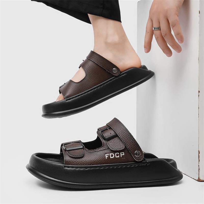 Fashion Comfortable Men's Sandals Breathable Walking Shoes  Lightweight  Outdoor Walking Half Drag Summer Casual Slip-on Beach Shoes