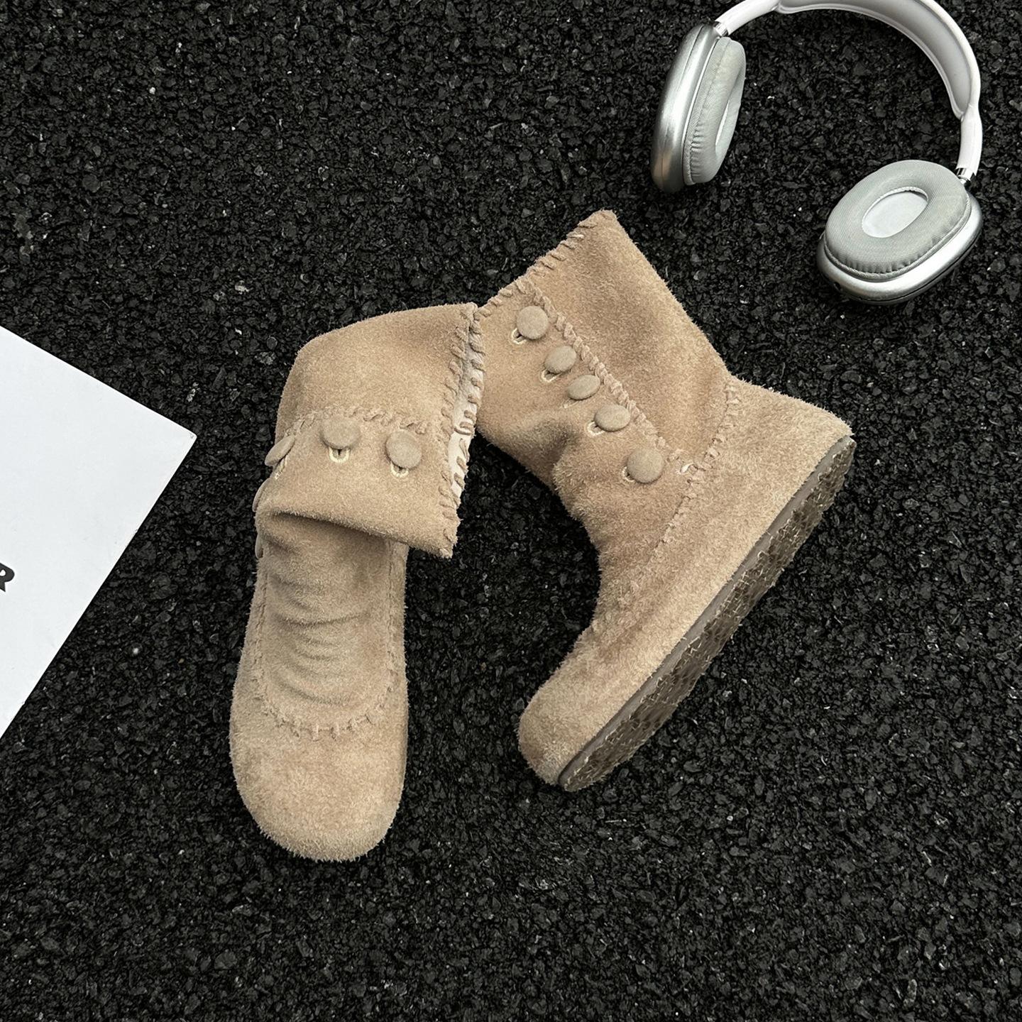 

Brown Martin boots women s 2025 new autumn leather wasteland wind flat-bottomed short boots retro grassland boots women s summer 40 хаки