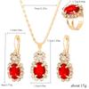 Luxury Sparkling Natural Zirconia Oval Pendant Necklace Earrings Ring Women's Gorgeous 4 Pcs Jewelry Bridal Wedding Accessories