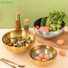 3Pcs/Set Korean Stainless Steel Salad Bowl Cold Noodle Bowl Multifunctional Cooking Basin Noodle Bowl Round Golden Silver Bowl