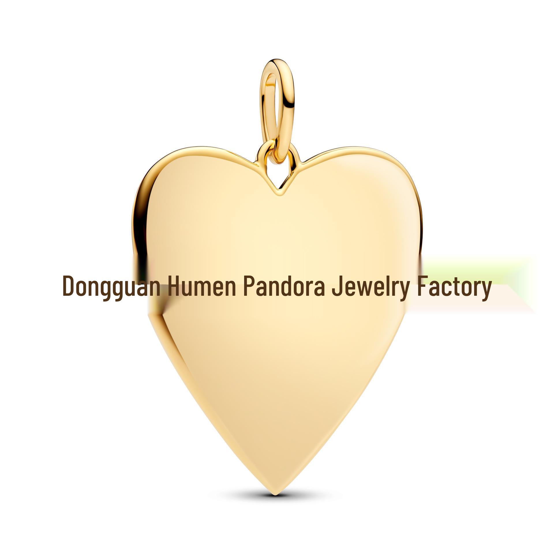 White Copper Plated S925 Silver Heart Castle Queen Bee Pendant, Gold Color DIY Accessory
