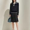 JOAN & ANNA Women's Retro Striped Sailor Collar Wool Knit Sweater
