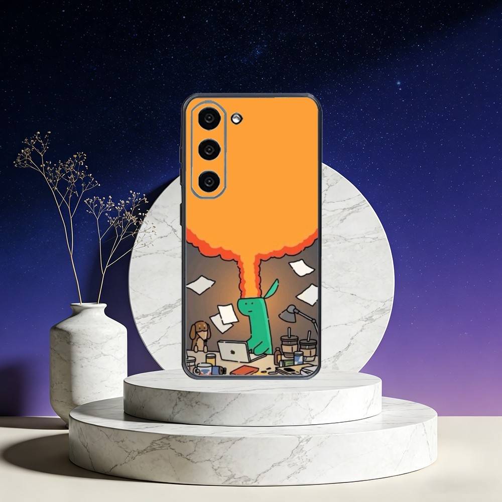 JOGUMAN Studio Dinosaur Cut Phone Case For Samsung Galaxy A73,A72,A71,A70,A53,A52,A51,Others Soft Black Cover
