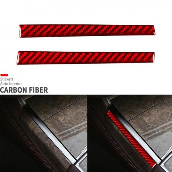 Red Carbon Fiber Cup Holder Panel Side Cover Trim For BMW 7 Series G11 G12 15-22