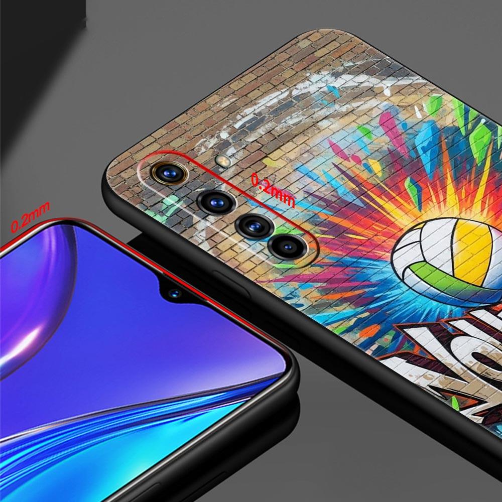 Soft TPU Case For Realme C67 C63 C55 C53 C25 C21 10 11 12 13 GT 2 3 5 Pro Plus 5G Shockproof Phone Cover Volleyball Painted Bags