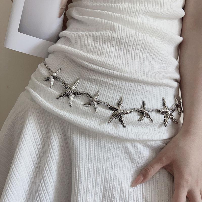 

Folded starfish fringed pendant waist chain light luxury niche fashion necklace high sense personality exquisite temperament waist jewelry women