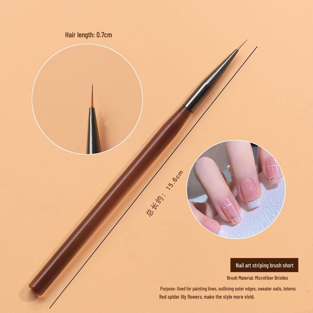 Nail Art Double-Headed Brush Set: Acrylic Penholder, Line Drawing & Gradient Pens