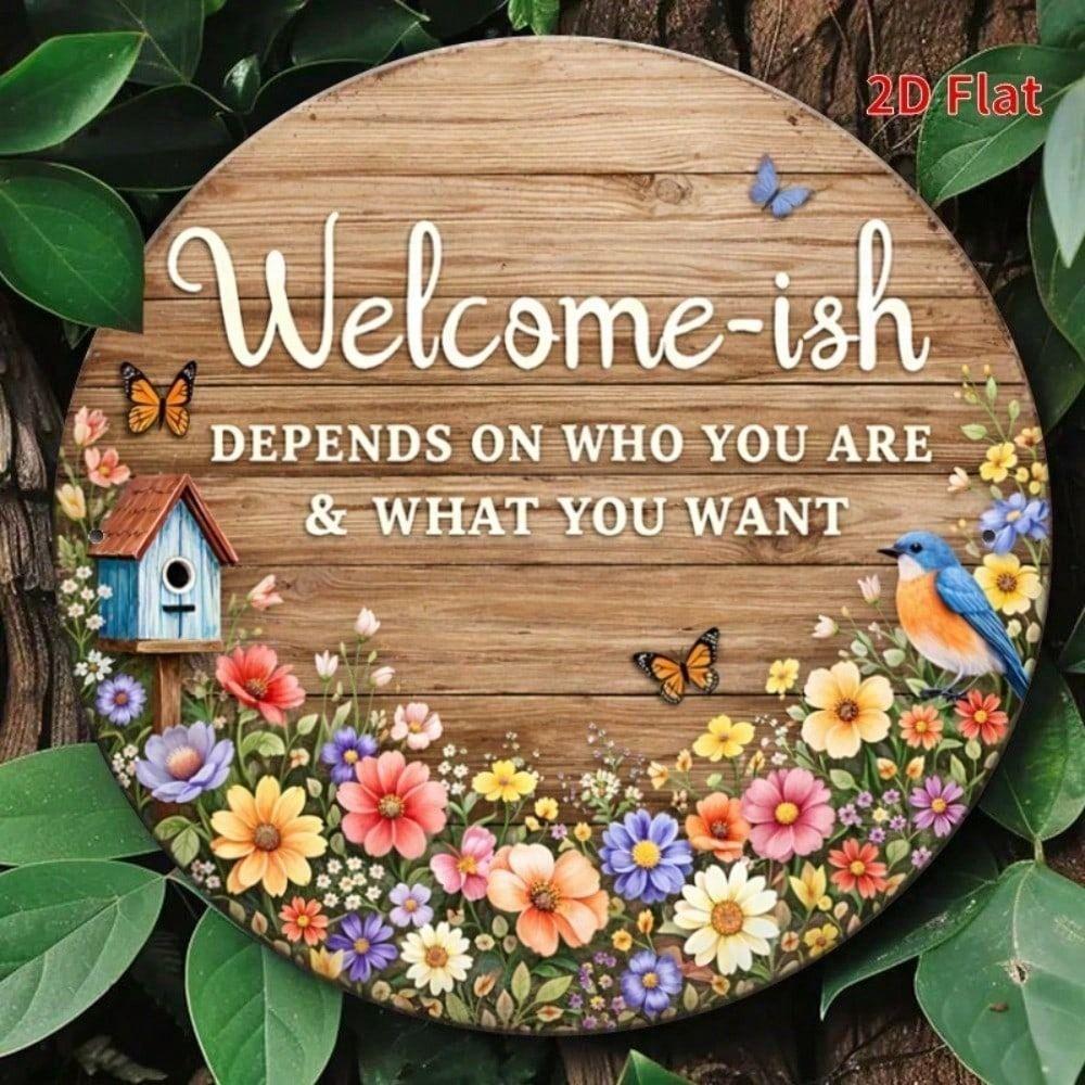 Welcome Metal Wall Art Retro Sign Funny Door Decor