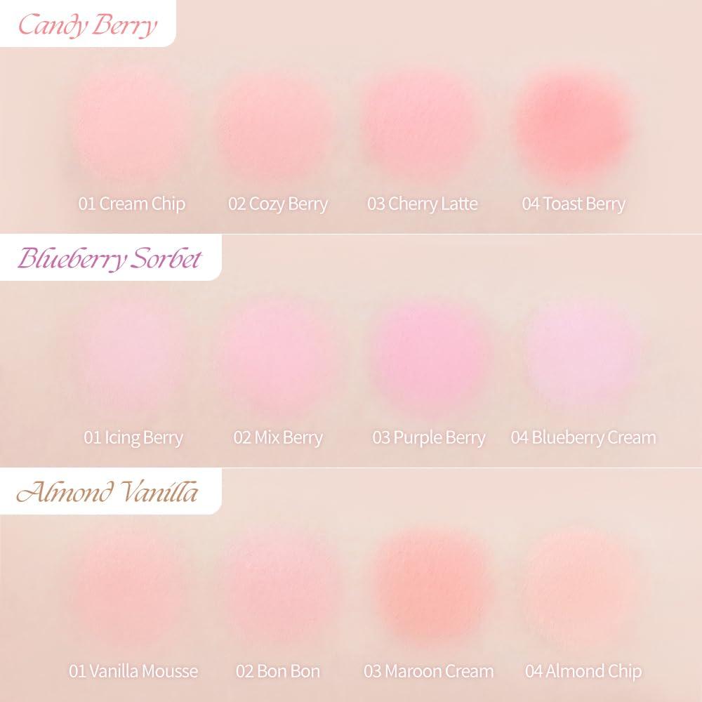 Official Daisyk Blending Mood Cheek Blending Mood Cool Palette Almond Cheek/Blusher Palette/4-Color Blusher/For Yellow/Cool Tones/Warm & Tones/Cheek
